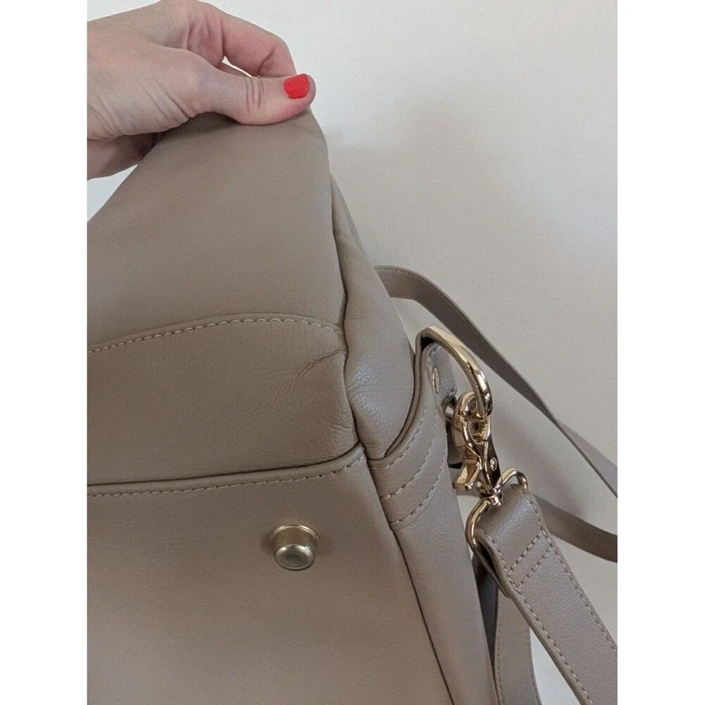Elkie and Co The Aberdeen Diaper Bag Backpack Beige White Large